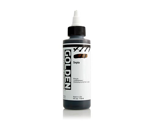 Golden High Flow Acrylics - Sepia - 118 mL