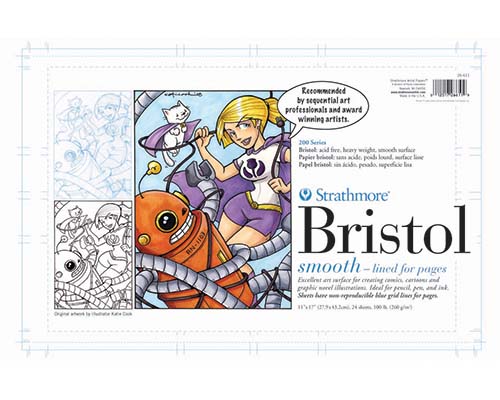 Strathmore 200 Series Bristol Smooth - Lined for Pages - 11 x 17 in.