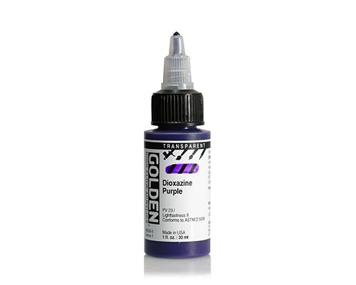 Golden High Flow Acrylics - Transparent Dioxazine Purple - 30 mL 