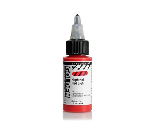 Golden High Flow Acrylics - Transparent Napthol Red Light - 30 mL