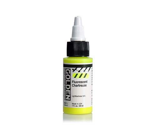 Golden High Flow Acrylics - Fluorescent Chartreuse - 30mL