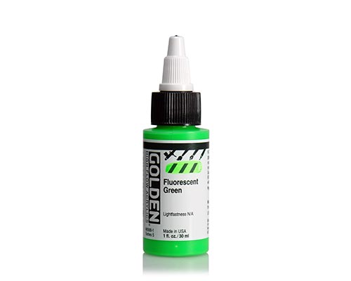 Golden High Flow Acrylics - Fluorescent Green - 30 mL