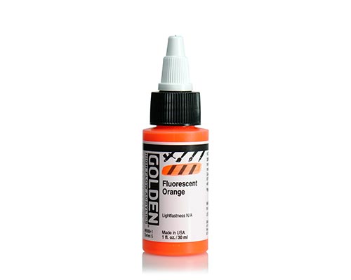 Golden High Flow Acrylics - Fluorescent Orange - 30 mL