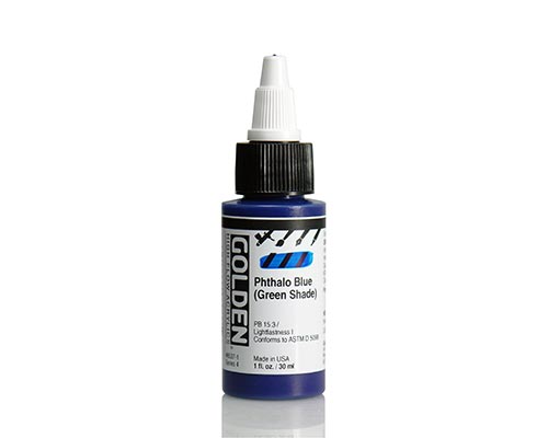 Golden High Flow Acrylics - Phthalo Blue (Green Shade) - 30 mL