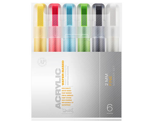 Montana Acrylic Marker Set - Set of 6 - Fine 