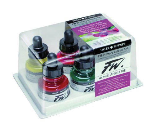 Daler-Rowney FW Artists' Acrylic Ink - Primary Set of 6