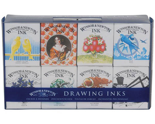 Winsor & Newton Drawing Inks- Henry Collection Ink Pack - 8 Bottles 14mL