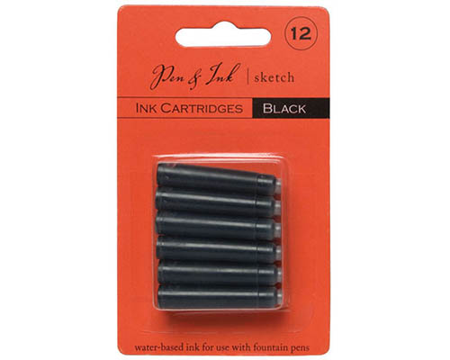 Art Alternatives Pen & Ink - Ink Cartridges - Pack of 12 - Black