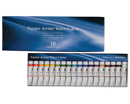 Turner Artists Water Colour - Set of 18 Tubes - 5mL