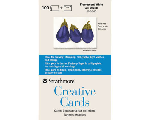 Strathmore Creative Cards Fluorescent White/Deckle 100 Pack 5"x6.8"