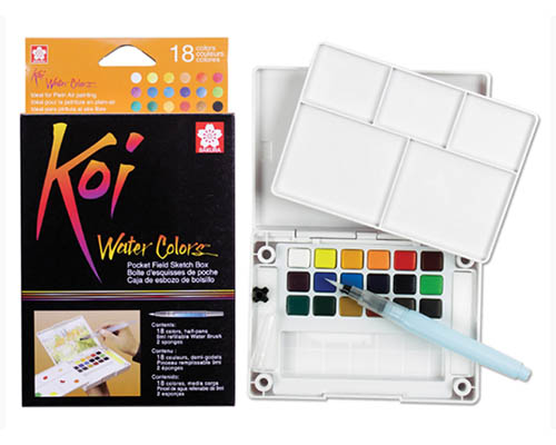 Sakura Koi Watercolour Field Sketch Travel Kit - 18 Pan Set