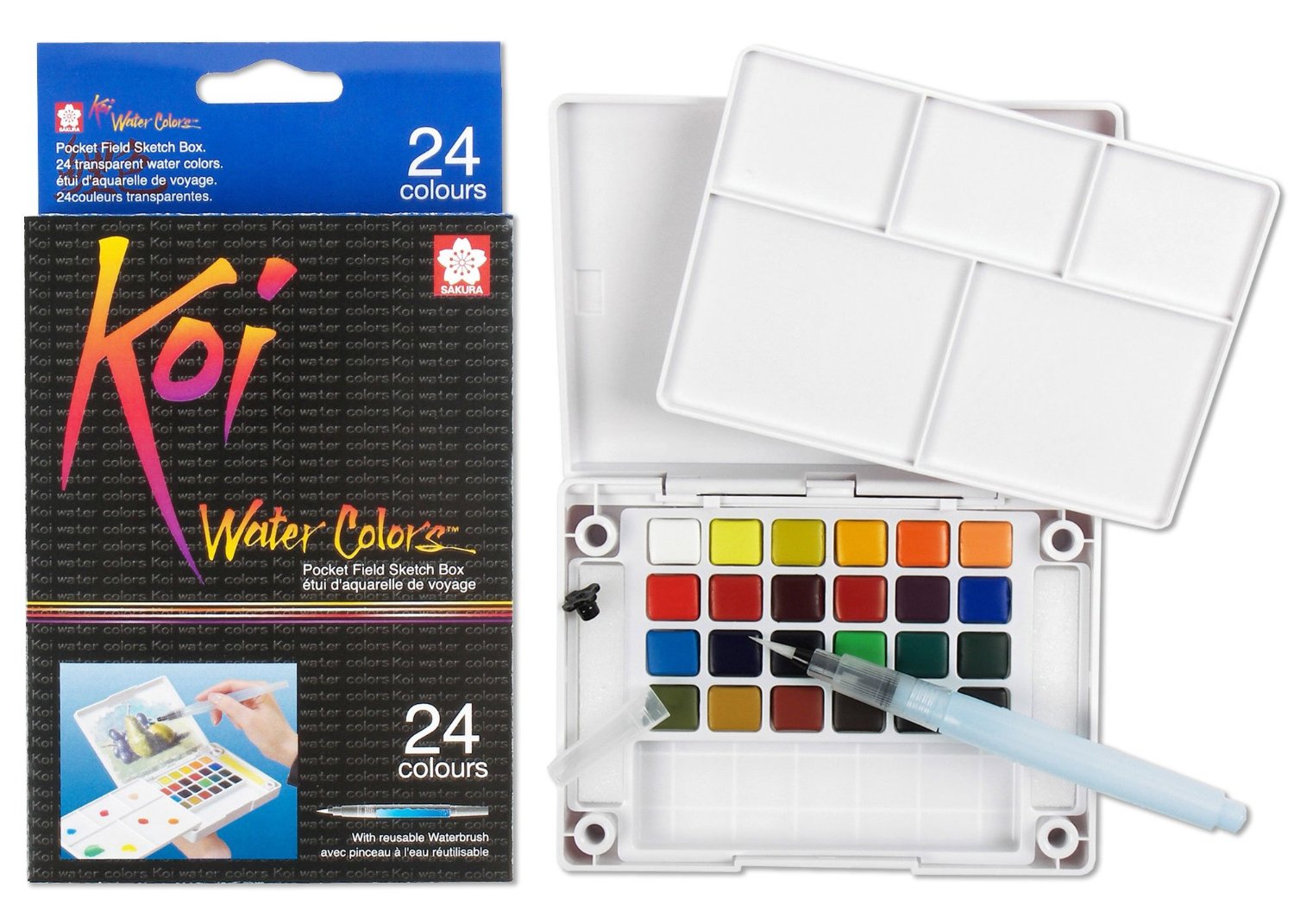 Sakura Koi Watercolour Field Sketch Travel Kit - 24 Pan Set