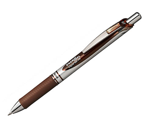 Pentel EnerGel Xm Retractable Pen - Brown