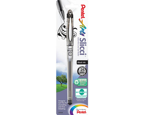Pentel Slicci Gel Pen - 0.25 mm Black