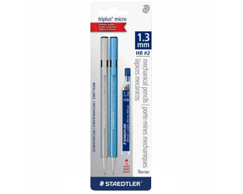 Staedtler Triplus Micro 774 Triangular Mechanical Pencil - 1.3mm - 2 Pack