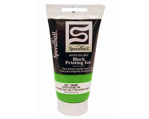 Speedball Water-Soluble Block Ink - Fluorescent Lime Green 2.5oz