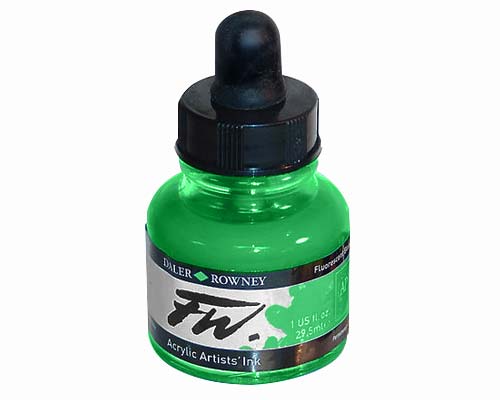 FW Acrylic Artists Ink  1oz  Fluorescent Green