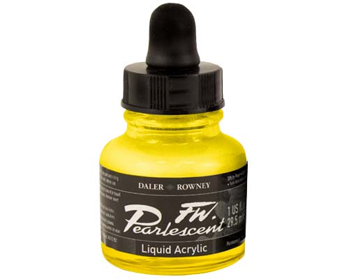 FW Pearlescent Liquid Acrylics – 1oz – Hot Cool Yellow