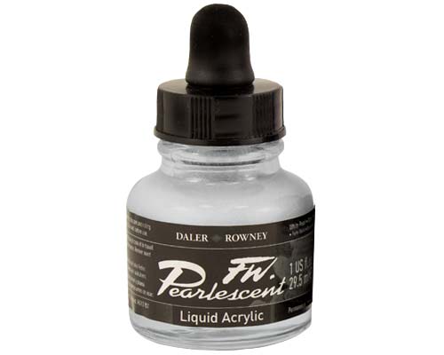 FW Pearlescent Liquid Acrylics – 1oz – Silver Pearl