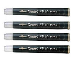 Pentel Pocket Brush Pen Refills  4 Cartridges  Jet-Black Ink