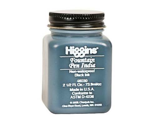 Higgins Fountain Pen India Ink 2oz Black