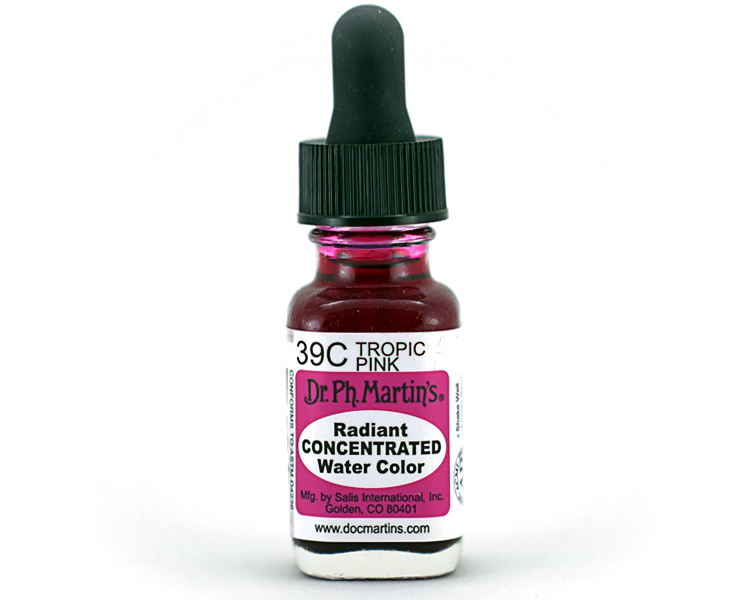 Dr. Ph. Martins Radiant Concentrated Watercolour Dye 0.5oz - Tropic Pink
