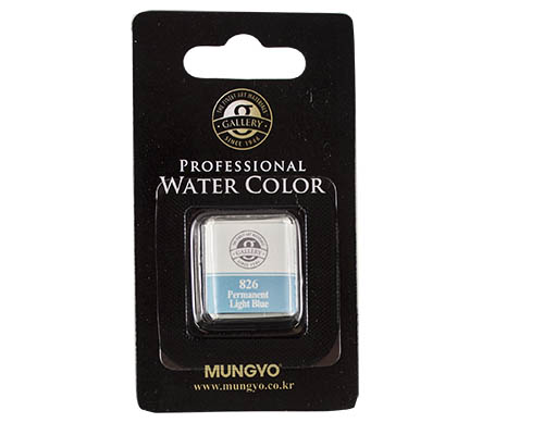 Mungyo Professional Watercolor Half Pan &#8722; Permanent Light Blue