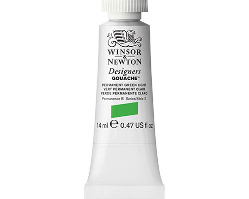 Winsor & Newton Designers Gouache  14mL Tube  Permanent Green Light