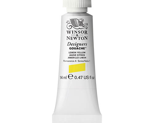 Winsor & Newton Designers Gouache  14mL Tube  Lemon Yellow