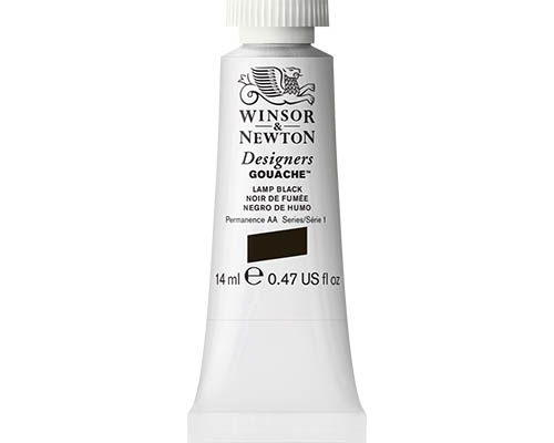 Winsor & Newton Designers Gouache  14mL Tube  Lamp Black