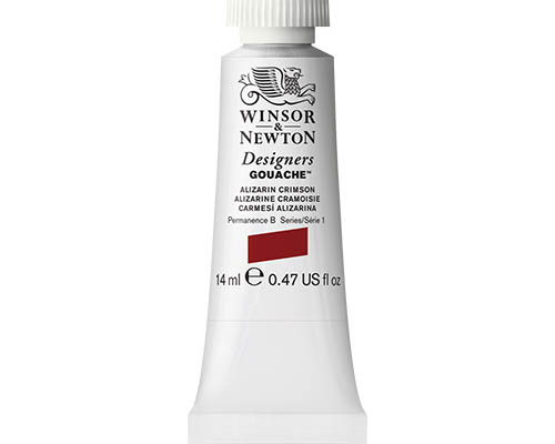 Winsor & Newton Designers Gouache  14mL Tube  Alizarin Crimson