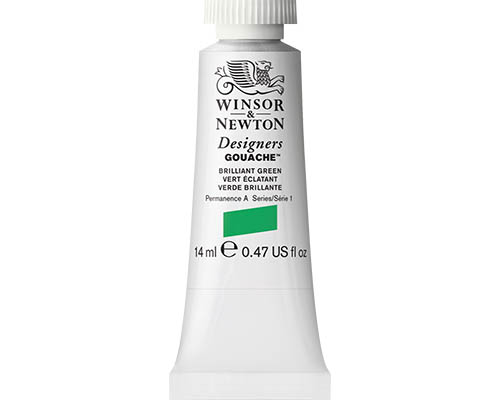 Winsor & Newton Designers Gouache  14mL Tube  Brilliant Green