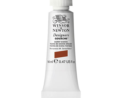 Winsor & Newton Designers Gouache  14mL Tube  Burnt Sienna