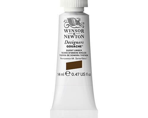 Winsor & Newton Designers Gouache  14mL Tube  Burnt Umber