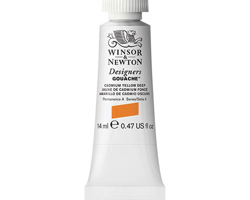 Winsor & Newton Designers Gouache  14mL Tube  Cadmium Yellow Deep