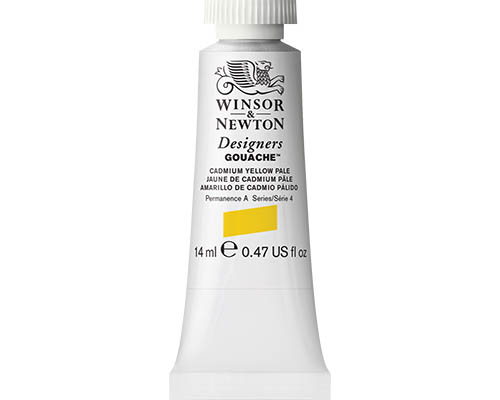 Winsor & Newton Designers Gouache  14mL Tube  Cadmium Yellow Pale