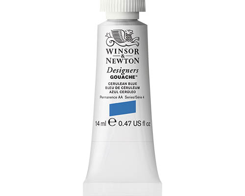 Winsor & Newton Designers Gouache  14mL Tube  Cerulean Blue