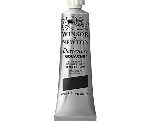 Winsor & Newton Designers Gouache  37mL Tube  Lamp Black