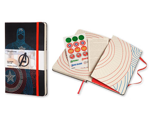 Moleskine  Avengers Limited Edition Notebook - Captain America  5 x 8.25 in.