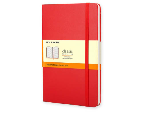 Moleskine Classic Notebook  Red Hardcover  Ruled  3.5 x 5.5 in.