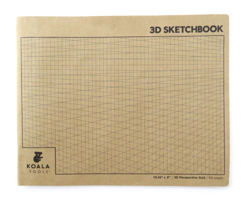 Koala Tools - 40-Page Large Drawing Pad for 1-Point Perspective Drawing,  Sketch