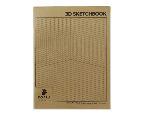 Koala Tools  Wide-Angle Isometric Grid Sketchbook 7.5 x 9.75 in.