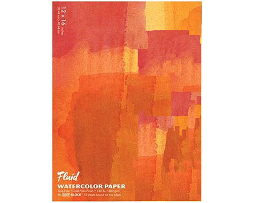 Fluid Watercolor Easy-Block Cold Press  140lb 12 x 16 in.