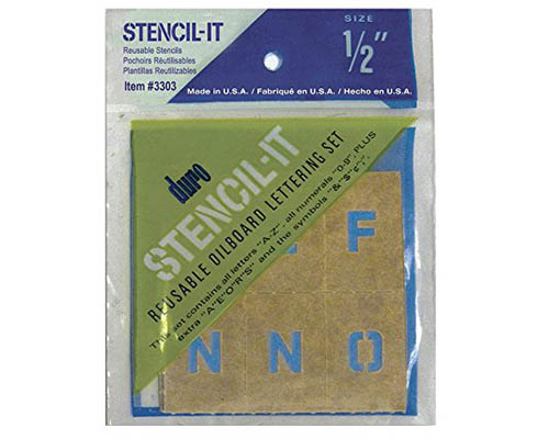 Stencil-It Reusable Oiledboard Lettering Set 1/2"