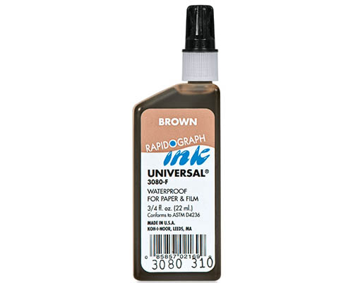 Koh-I-Noor Rapidograph Universal Ink 3/4oz Brown