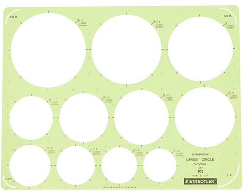 Staedtler Large Circle Template  11 x 8.5 in.