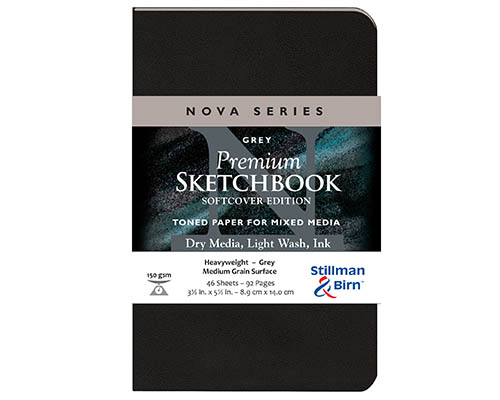 Stillman & Birn Alpha Series Hardbound Sketchbook, 5.5 x 8.5, 150 GSM  (Heavyweight), White Paper, Medium Grain Surface