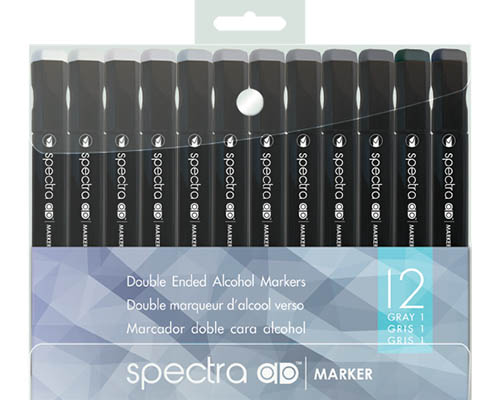 Chartpak Spectra Ad Markers  Cool Gray Set of 12