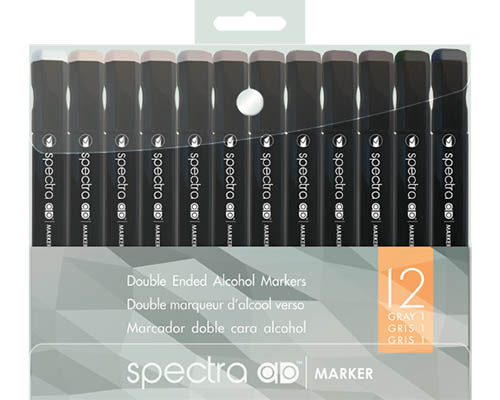 Chartpak Spectra Ad Markers  Warm Gray Set of 12