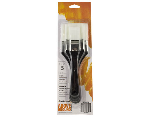 Above Ground Studioworks Synthetic Brush Set of 3 - 1in., 2in., 3in.